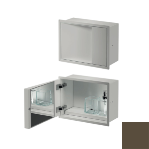 Inda MY Secret A80750BN inbouwnis met bekerhouder, zeepdispenser en spiegel 350x260mm mat bruno