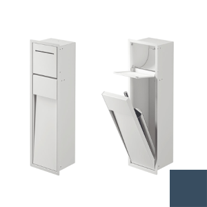 Inda MY Secret A8085ABD inbouwnis met toiletrolhouder en toiletborstelgarnituur 190x660mm mat blu denim