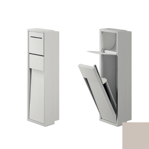 Inda MY Secret A8086AAX inbouwnis met toiletrolhouder en toiletborstelgarnituur 190x660mm mat avorio