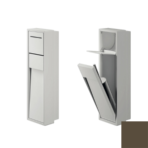 Inda MY Secret A8086ABN inbouwnis met toiletrolhouder en toiletborstelgarnituur 190x660mm mat bruno