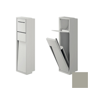 Inda MY Secret A8086AST inbouwnis met toiletrolhouder en toiletborstelgarnituur 190x660mm mat seta