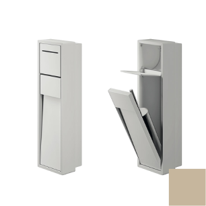 Inda MY Secret A8086ATL inbouwnis met toiletrolhouder en toiletborstelgarnituur 190x660mm mat terra di luna