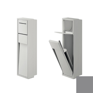 Inda MY Secret A8086ATN inbouwnis met toiletrolhouder en toiletborstelgarnituur 190x660mm mat titanio