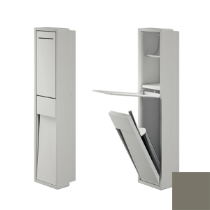Inda MY Secret A8086CCX inbouwnis met toiletrolhouder en toiletborstelgarnituur 190x860mm mat creta