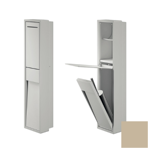 Inda MY Secret A8086CTL inbouwnis met toiletrolhouder en toiletborstelgarnituur 190x860mm mat terra di luna