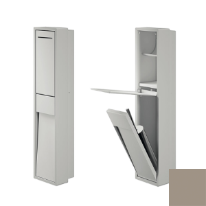 Inda MY Secret A8086CVS inbouwnis met toiletrolhouder en toiletborstelgarnituur 190x860mm mat visone