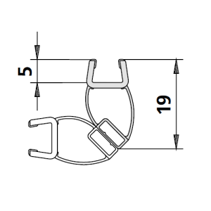 Kermi 6025701 Magnetprofil für Türblatt vertikal 200cm