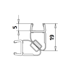 Kermi 6031697 magnetisches Profil 45 Grad vertikal 200cm