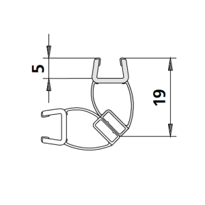 Kermi 6034733 magnetic profile 45 degrees right vertical 200cm