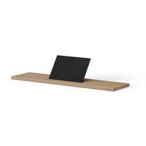 Looox Bath Collection WBSHELF88MZ badplank 88 cm massief eiken old grey met inzet mat zwart