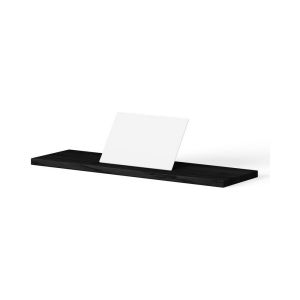 Looox Bath Collection WBSHELFBL69MW badplank 69 cm massief eiken zwart met inzet mat wit