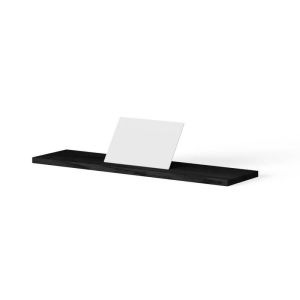 Looox Bath Collection WBSHELFBL88MW badplank 88 cm massief eiken zwart met inzet mat wit