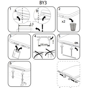 Pressalit BY3999 Projecta set vaste scharnieren doorlopende pen chroom