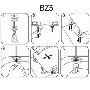 Pressalit BZ5999 Calmo-T Soft set vaste scharnieren chroom