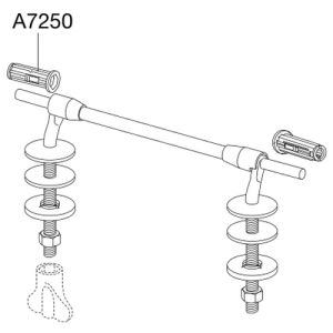 Pressalit D28999 Projecta D set vaste scharnieren doorlopende pen chroom