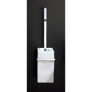 Decor Walther 0840800 DW 6203 toiletborstelgarnituur wand porselein wit/ chroom