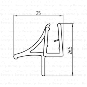 Duscholux  250313.08.006.000 afwaterprofiel gebogen rechts, 69,3cm