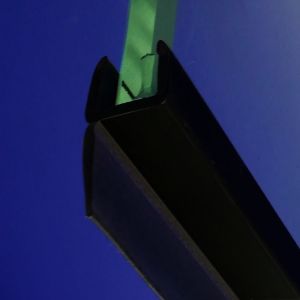 Exa-Lent Universal DS652006 mat zwart doucheprofiel 1 flap (van 11mm) 200cm - 6mm