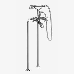 Fima Carlo Frattini Olivia F50044SN vrijstaande badkraan 2-greeps met garnituur geborsteld nikkel