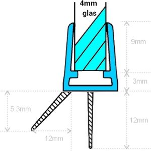 Exa-Lent Universal DS402004 helder doucheprofiel 2 flapjes 200cm - 4m