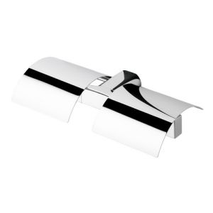 Geesa Wynk 451902 dubbele toiletrolhouder met klep chroom