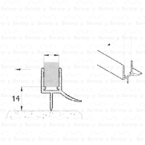 Get Wet TSS 001 lekprofiel voor swingdeur 100cm transparant, 8mm