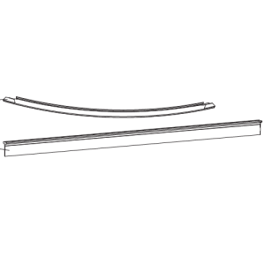 HSK Atelier Pur E77059 strip tbv onderzijde 3-delige kwartronde draaideur, radius 55cm *niet meer leverbaar*