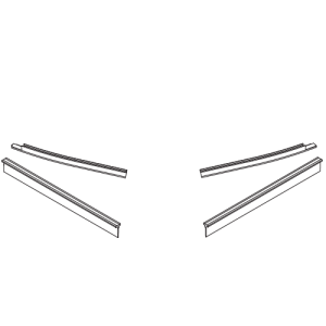 HSK Atelier Pur E77059 strippen tbv onderzijde 4-delige kwartronde draaideuren, radius 50cm *niet meer leverbaar*