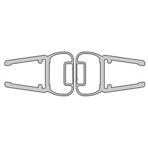 HSK E100056-6 magneetstrip recht, set van 2 stuks, 200cm, 6mm, transparant