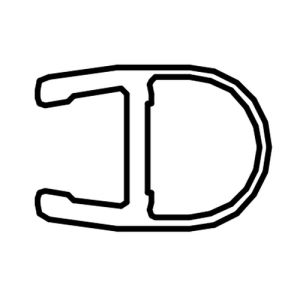 HSK E100078-8-6 verticaal o-afdichtingsprofiel 200cm, 8mm