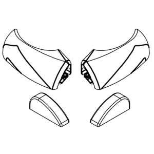 HSK E100211-22-04 afdekkapjes voor waterdorpel, wit