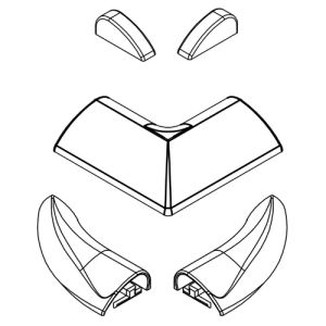 HSK E100211-27-04 afdekkapjes voor waterdorpel, wit