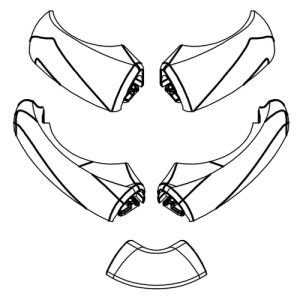 HSK E100211-6-01 afdekkapjes voor waterdorpel, alu mat zilver