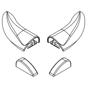 HSK E100211-8-41 afdekkapjes voor waterdorpel, chroom