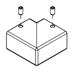 HSK E100220-68 hoekverbinding voor stabilisatiesteun (hol profiel) mat zwart