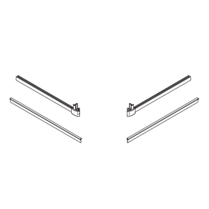 HSK Exklusiv E85058 glasdorpellijsten met eindkapjes voor 2-delige hoekinstap L + R, 6mm *niet meer leverbaar*
