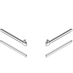 HSK Exklusiv E85058 glasdorpellijsten met eindkapjes voor 4-delige hoekinstap L + R, 6mm *niet meer leverbaar*