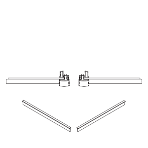 HSK Exklusiv E85058 glasdorpellijsten met eindkapjes voor 4-delige vijfhoek L + R, 6mm *niet meer leverbaar*