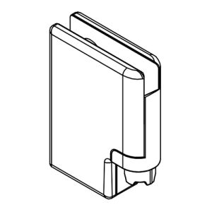 HSK Kienle E100312-UR-90 scharnierdeel glashouder beneden rechts, RVS look