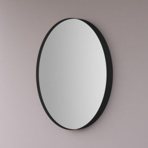 Hipp Design SPV 82120 BLI spiegel op mat zwart industrieel metalen frame ø120cm