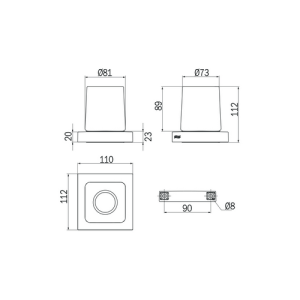 Inda Divo 1500 A15100NE21 bekerhouder gesatineerd glas mat zwart