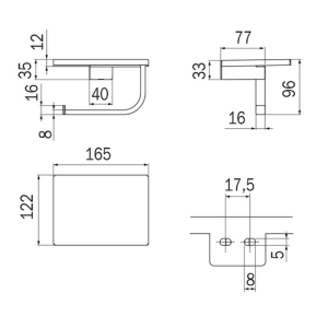 Inda Divo 1500 A1527ACR toiletrolhouder met gsm-houder chroom