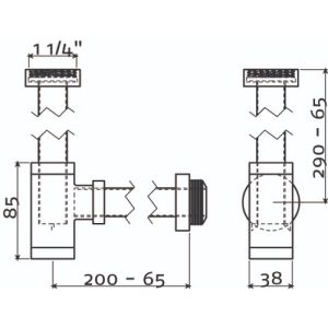 Clou MiniSuk CL065301121 designsifon voor fonteinen mat zwart