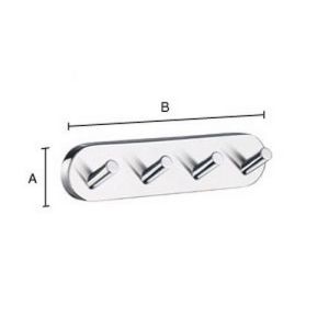 Smedbo Home HB359 hakenrek met 4 haken zwart