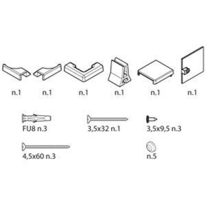 Novellini R01BN2G1-D montageset wit 030/ chroom
