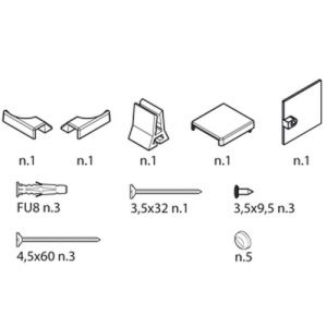 Novellini R01BNR21-D montageset wit 030/ chroom