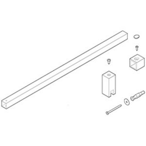 Novellini R80GIANF10-K muursteun 100cm chroom
