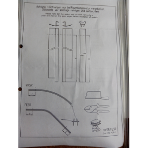 Koralle S320 S8L43194 ( L43194 ) ( 2537309 ) compleet strippenset voor kwartronde douche met draaideuren