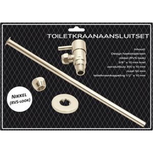 San4U 2506406 fonteinkraan aansluitset universeel nikkel RVS look