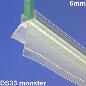 San4U ProfileDay monsterstukje doucherubber type DS33 - 2cm lengte en geschikt voor glasdikte 6mm - 2 flapjes